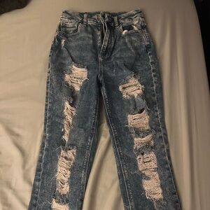 American Eagle ripped mom jean size 0